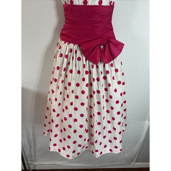 VTG 50’s Patty O’Neil Pink Polka dot Dress size 6 rockabilly pin up party - Picture 3 of 15